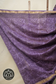 Lavendor HBP Cotton Silk Saree With Maheshwari Border - SRLCSS1258