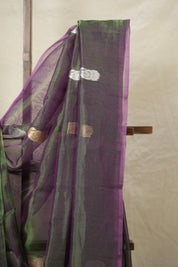 Two Tone Green Tissue Banarasi Silk Saree - SRTTGTBSS11