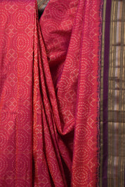 Two Tone Pink Pochampalli Silk Ikat Saree - SRTTPPSIS313