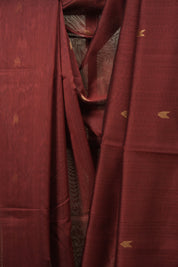 Maroon Maheshwari Saree - SRMMS1197
