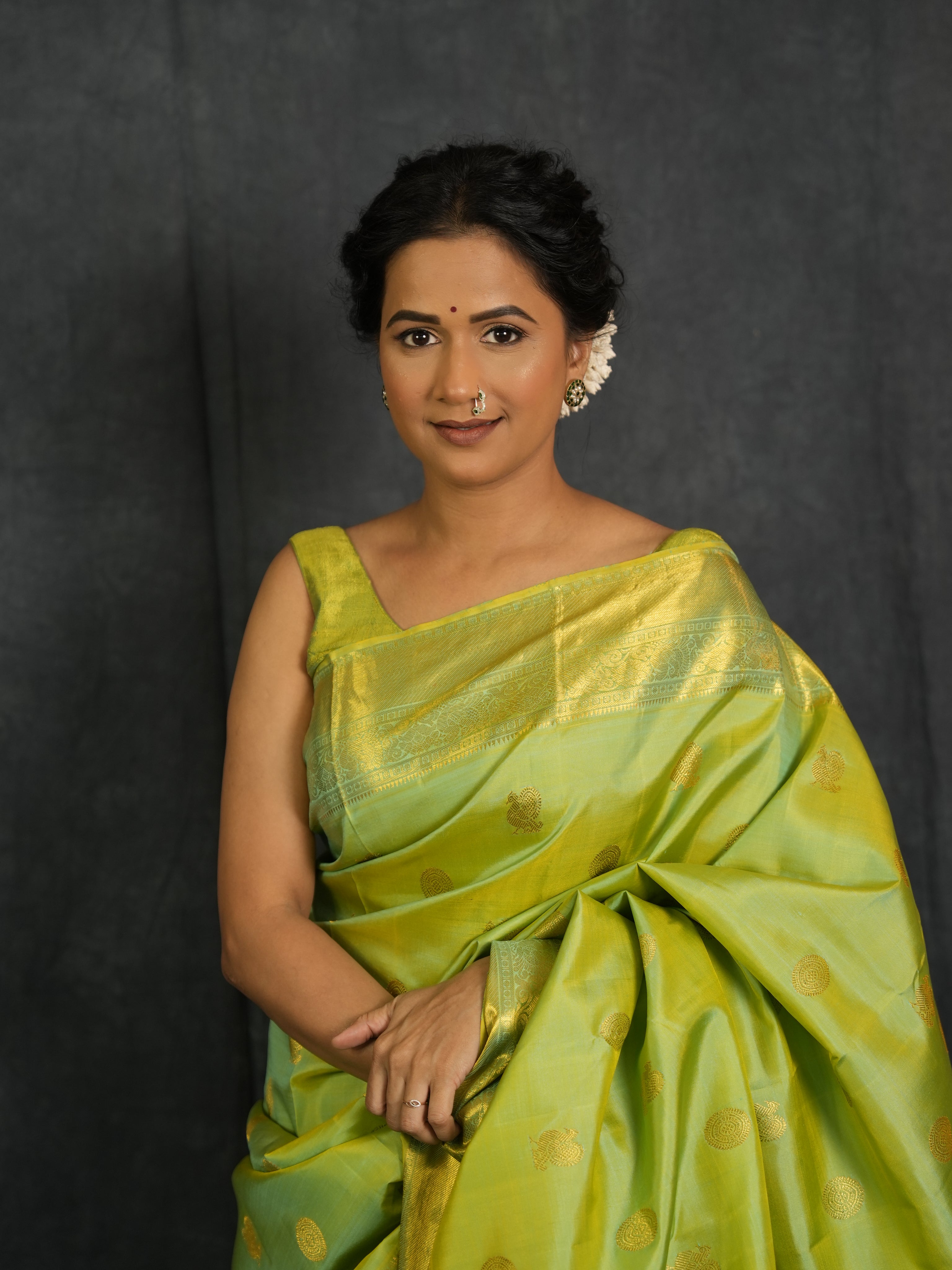 Pista Green Kanjivaram Silk Saree - SRPGKSS1006