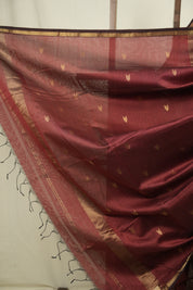 Maroon Maheshwari Saree - SRMMS1197