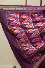 Two Tone Pink Pochampalli Silk Ikat Saree - SRTTPPSIS313