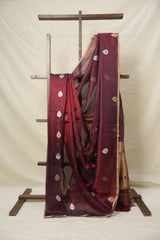 Maroon Tissue Banarasi Silk Saree - SRMTBSS009