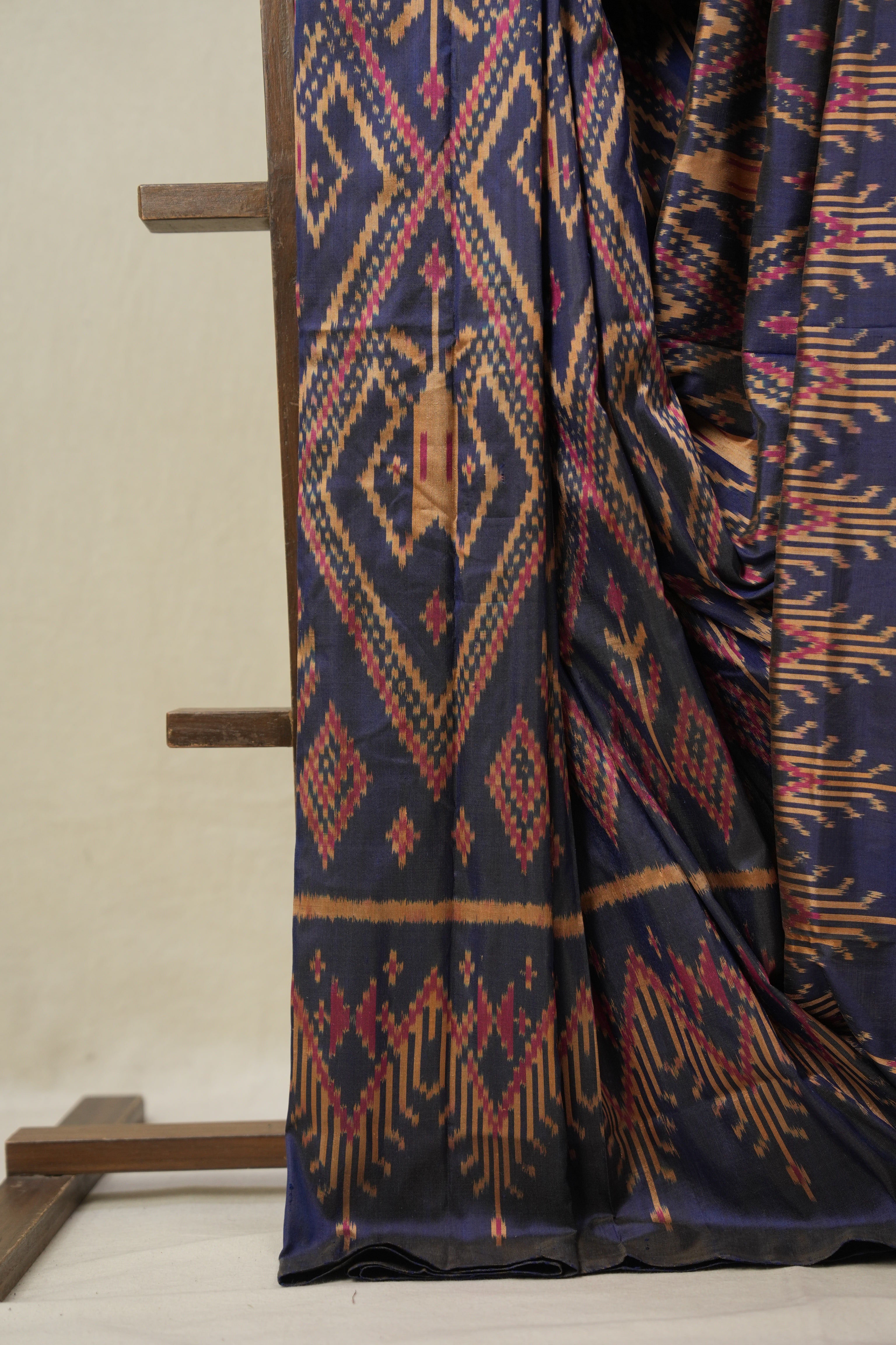 Royal Blue Pochampalli Silk Ikat Saree - SRRBPSIS294