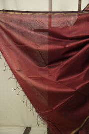 Maroon Maheshwari Saree - SRMMS1197