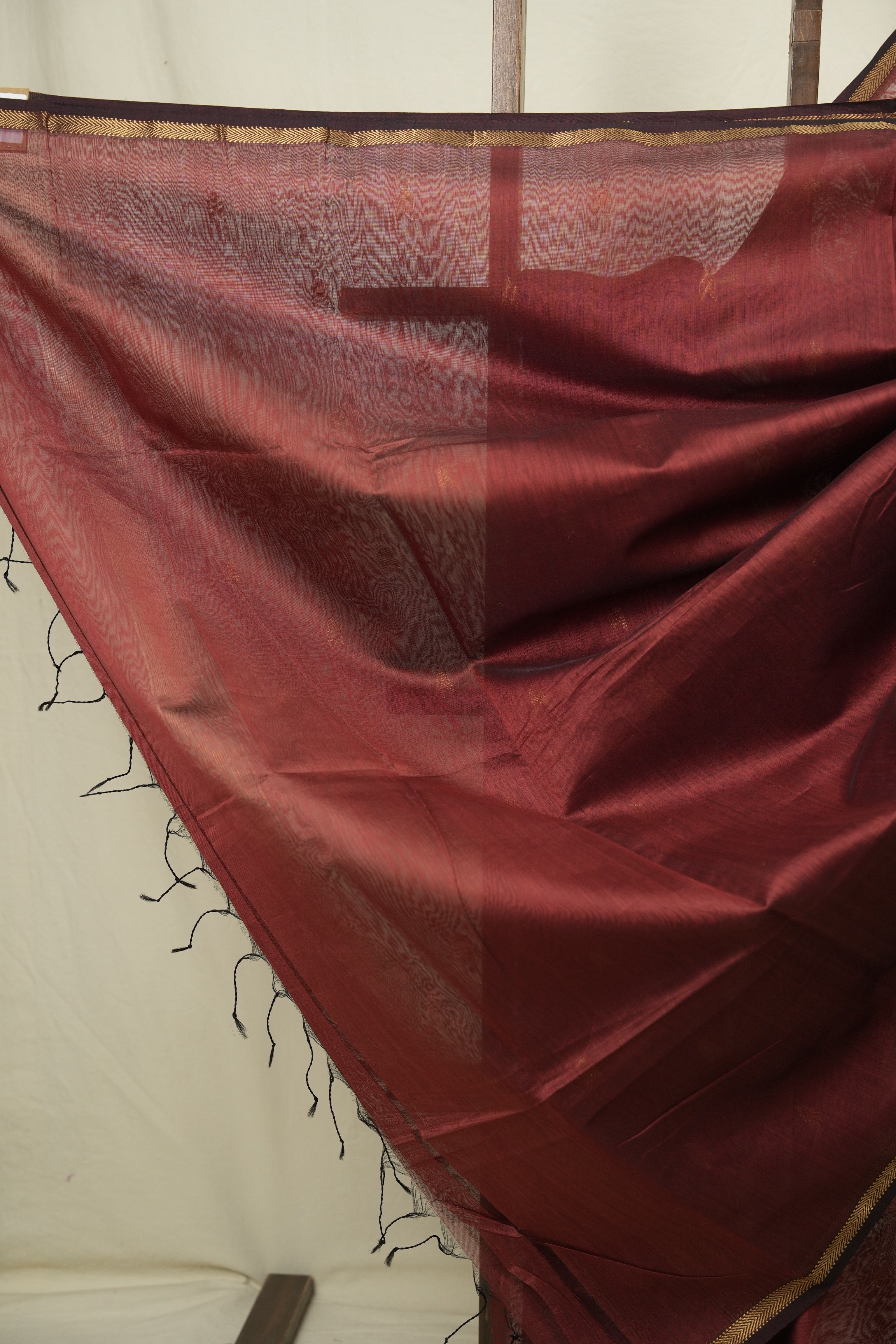 Maroon Maheshwari Saree - SRMMS1197