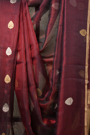 Maroon Tissue Banarasi Silk Saree - SRMTBSS009