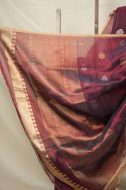 Maroon Tissue Banarasi Silk Saree - SRMTBSS009