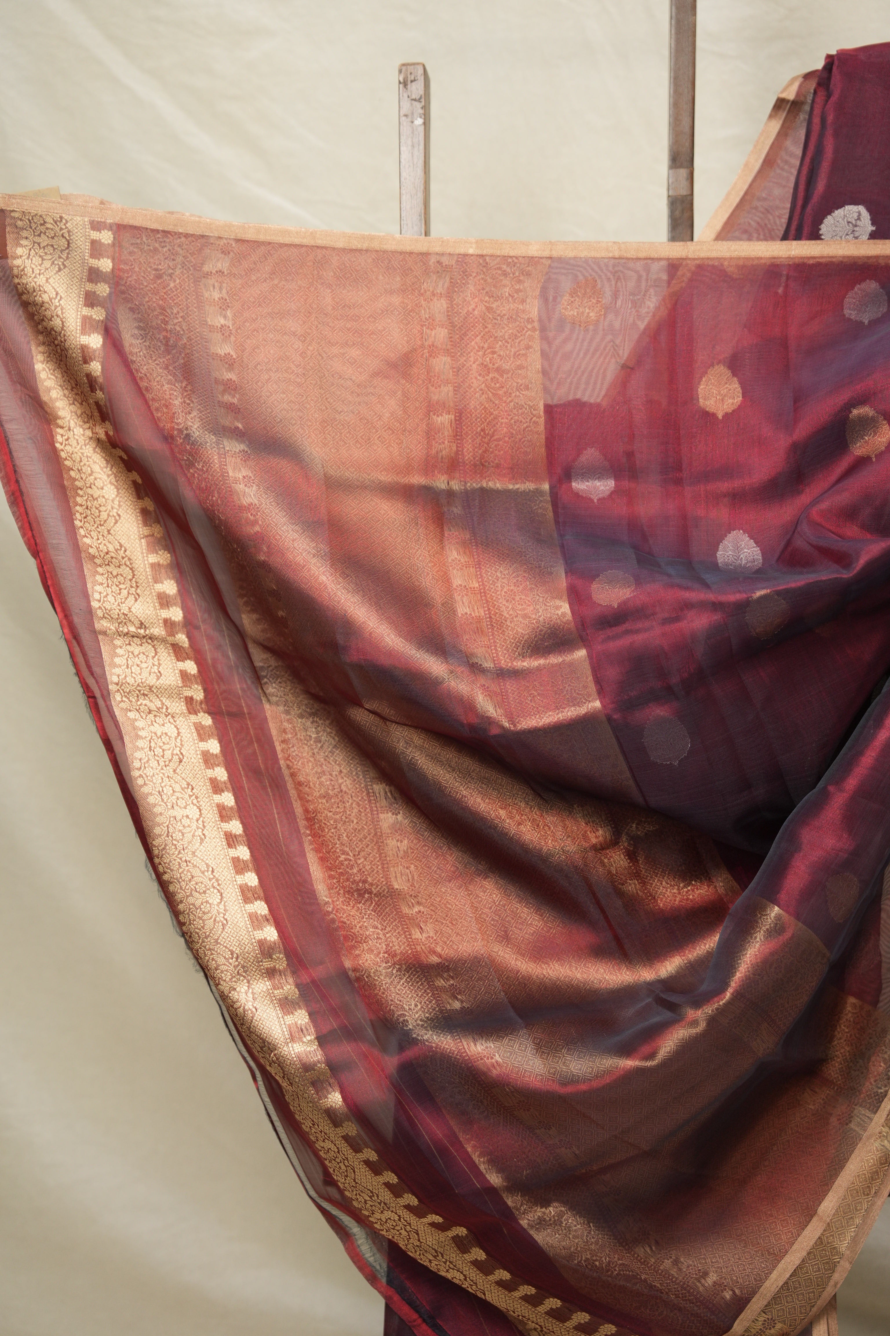 Maroon Tissue Banarasi Silk Saree - SRMTBSS009