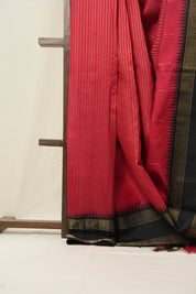 Red Raw Silk Saree - SRRRSS614