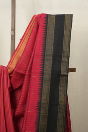 Red Raw Silk Saree - SRRRSS614