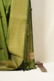 Moss Green Raw Silk Saree - SRMGRSS12EX