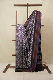 Grey Pochampalli Silk Ikat Saree - SRGPSIS308