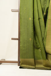 Moss Green Raw Silk Saree - SRMGRSS12EX