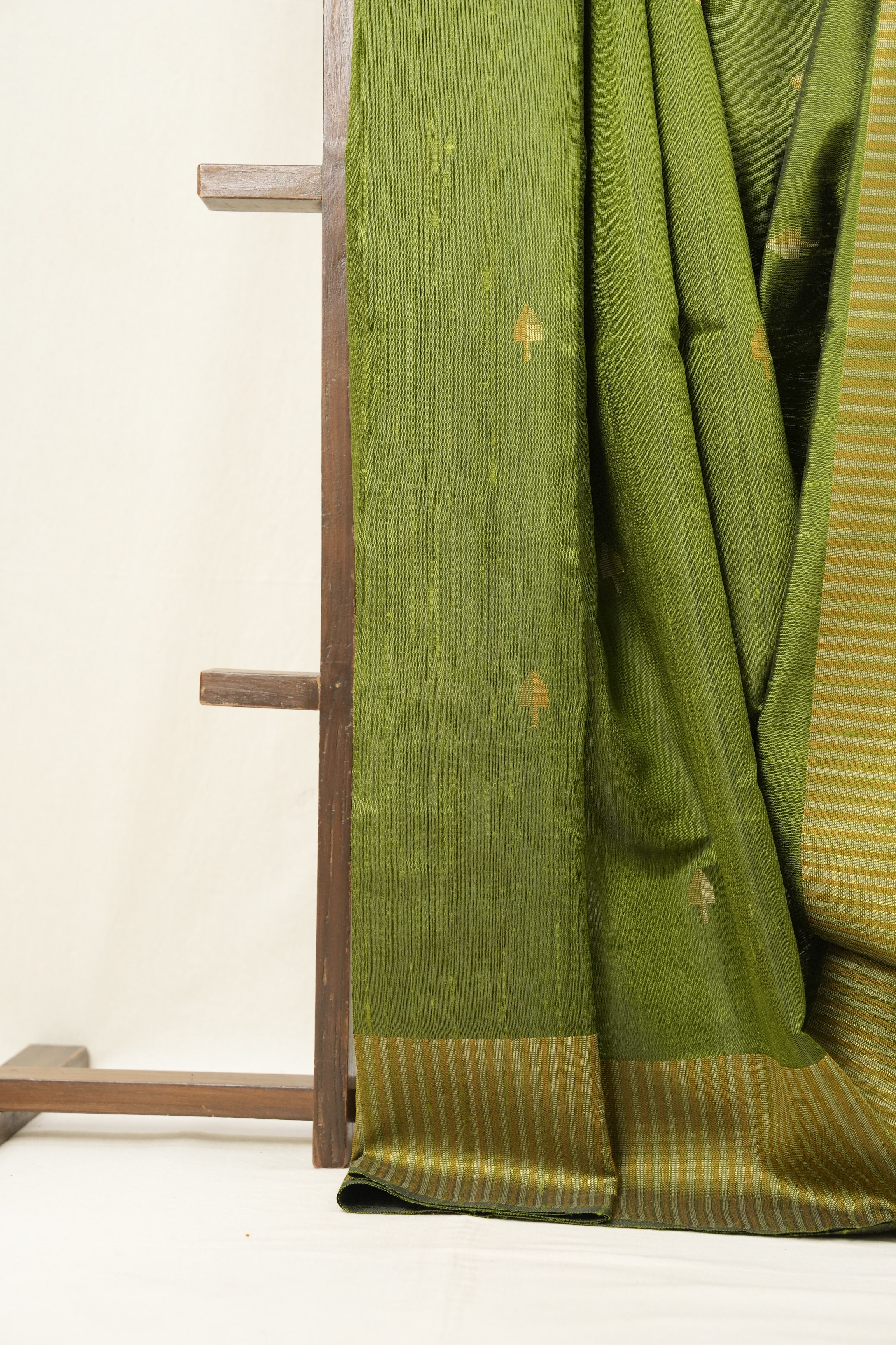 Moss Green Raw Silk Saree - SRMGRSS12EX