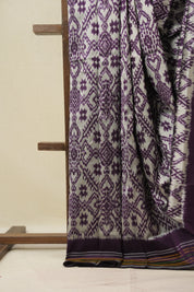 Grey Pochampalli Silk Ikat Saree - SRGPSIS308