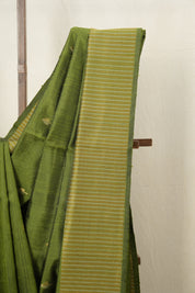 Moss Green Raw Silk Saree - SRMGRSS12EX