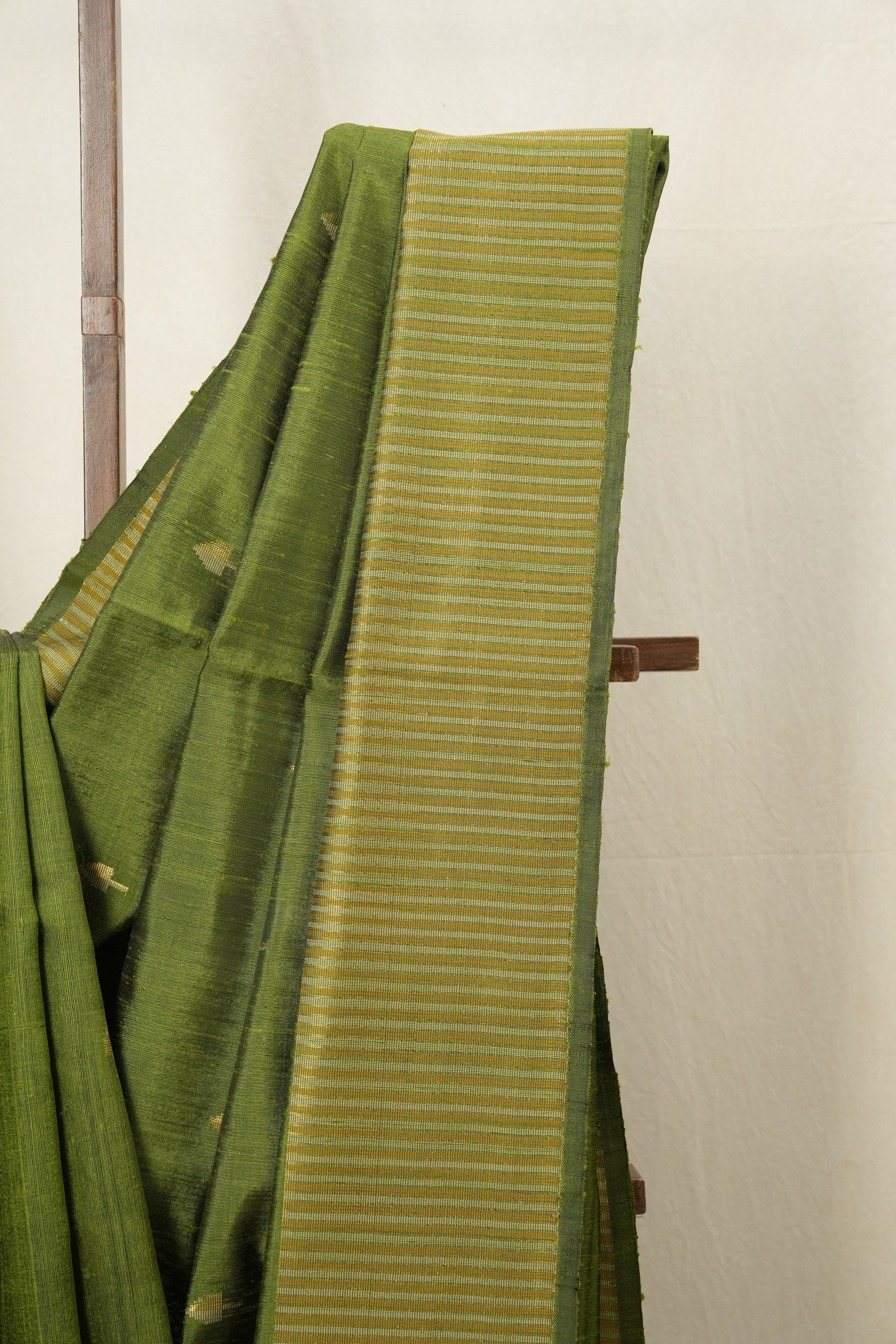 Moss Green Raw Silk Saree - SRMGRSS12EX