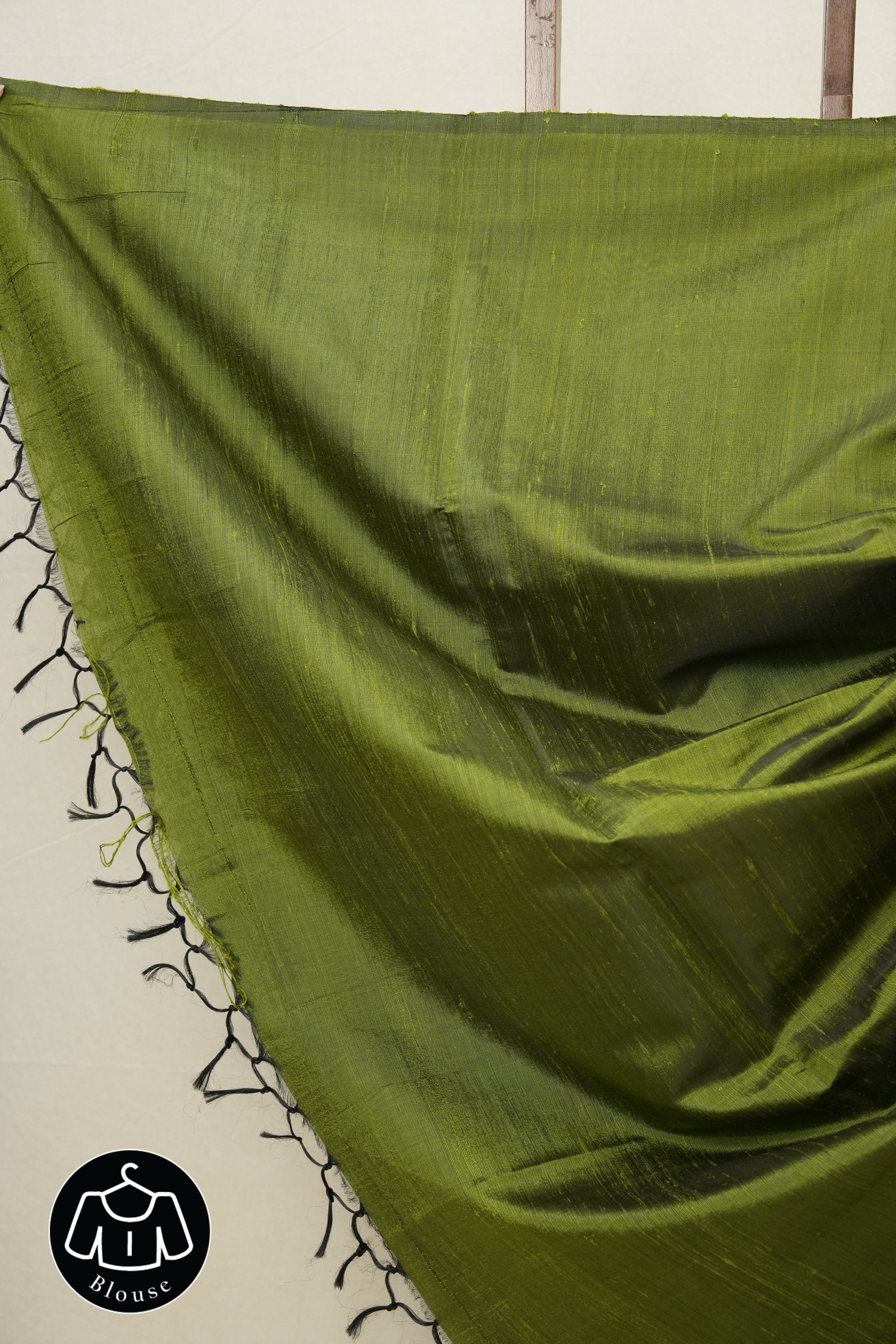 Moss Green Raw Silk Saree - SRMGRSS12EX
