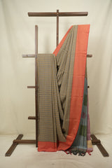 Brown Cotton IIkal Saree - SRBCIS1152