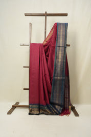 Red Raw Silk Saree - SRRRSS636