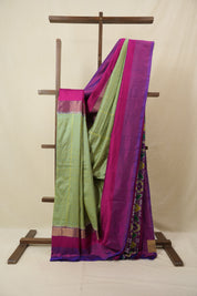 Yellow Blue Pochampalli Silk Ikat Saree - SRYBPSIS302