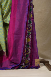 Yellow Blue Pochampalli Silk Ikat Saree - SRYBPSIS302