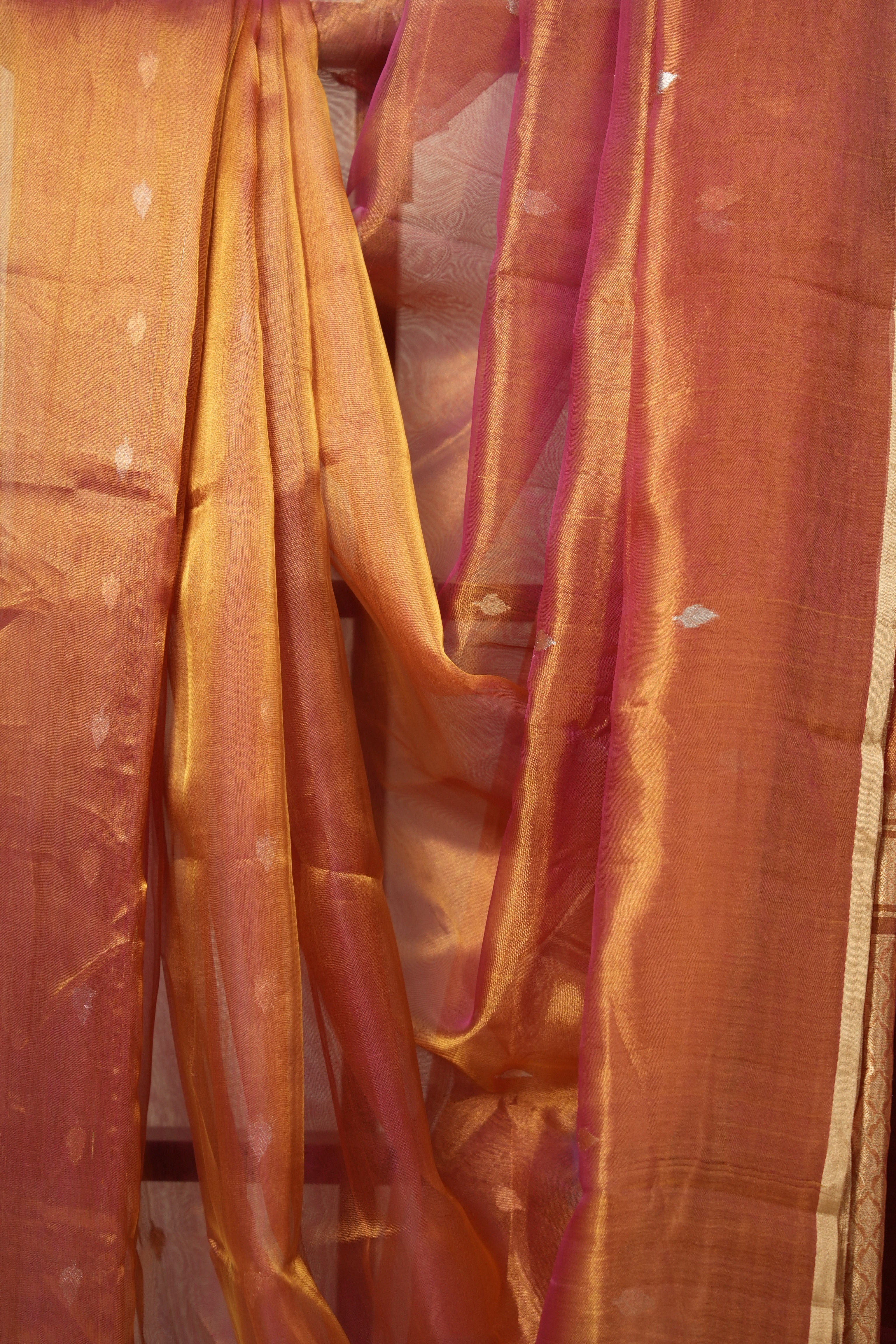 Two Tone Gold Tissue Banarasi Silk Saree - SRTTGTBSS007