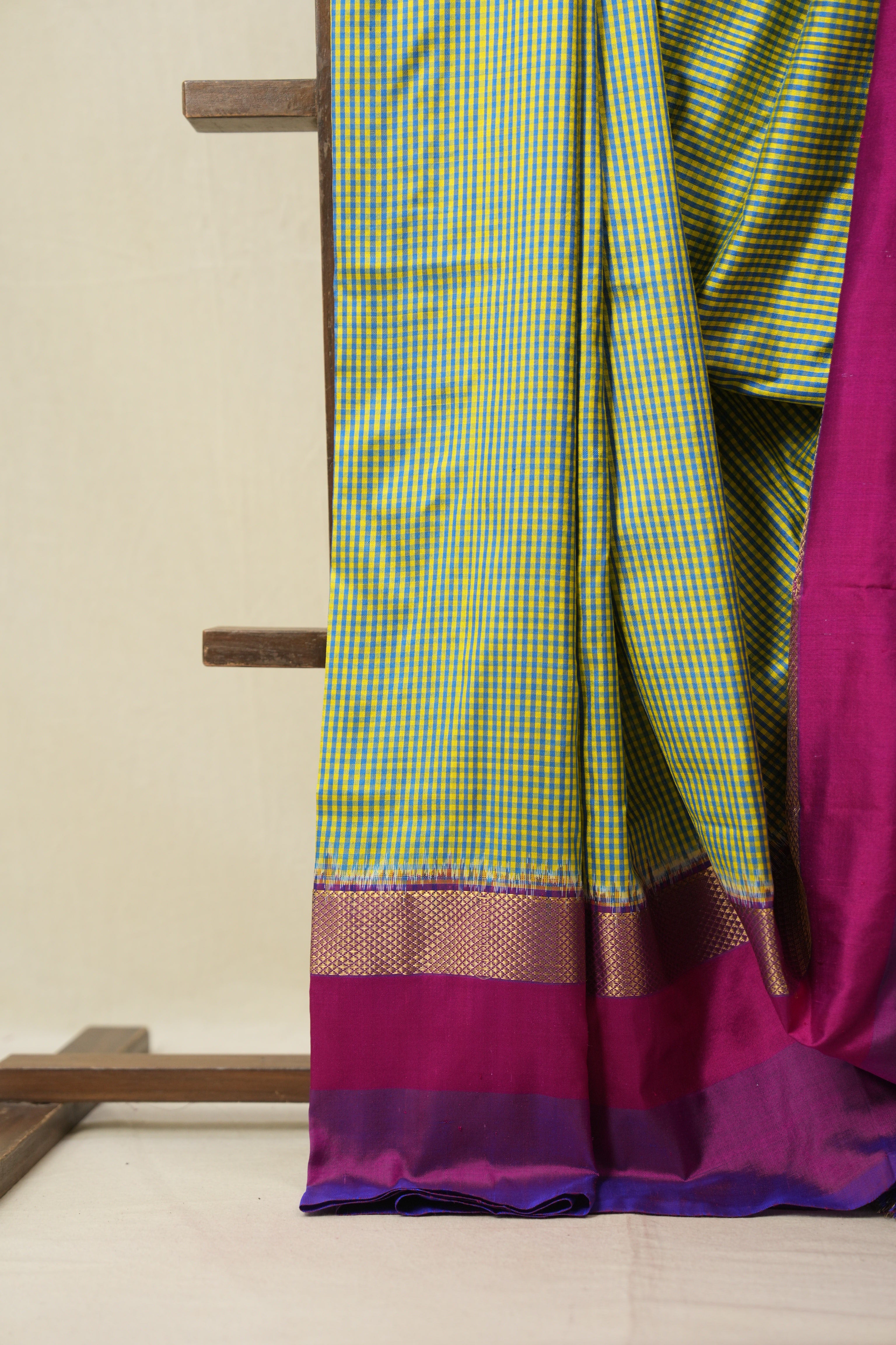 Yellow Blue Pochampalli Silk Ikat Saree - SRYBPSIS302