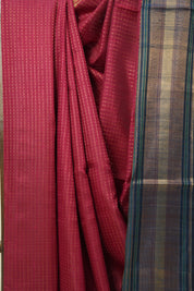 Red Raw Silk Saree - SRRRSS636