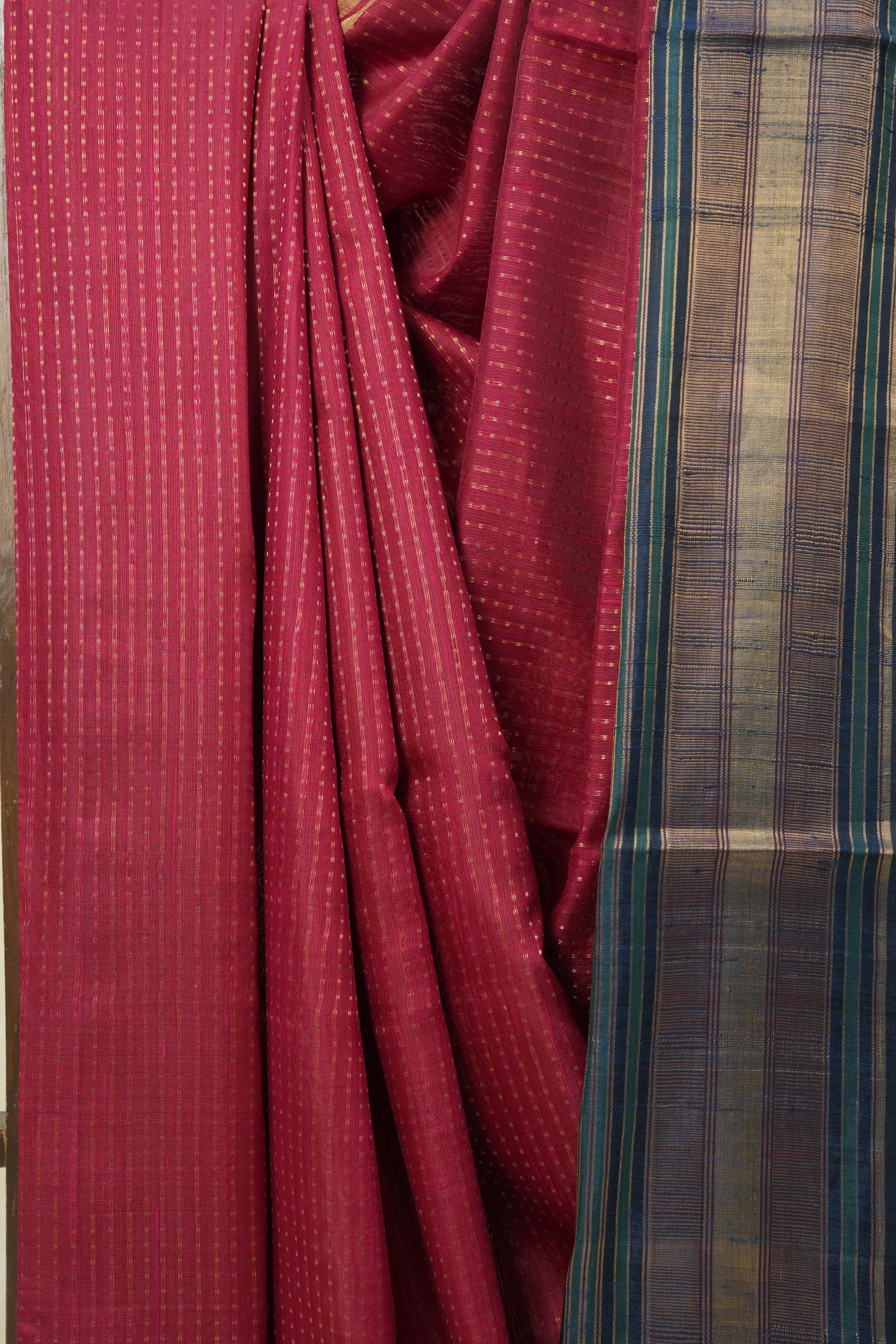 Red Raw Silk Saree - SRRRSS636