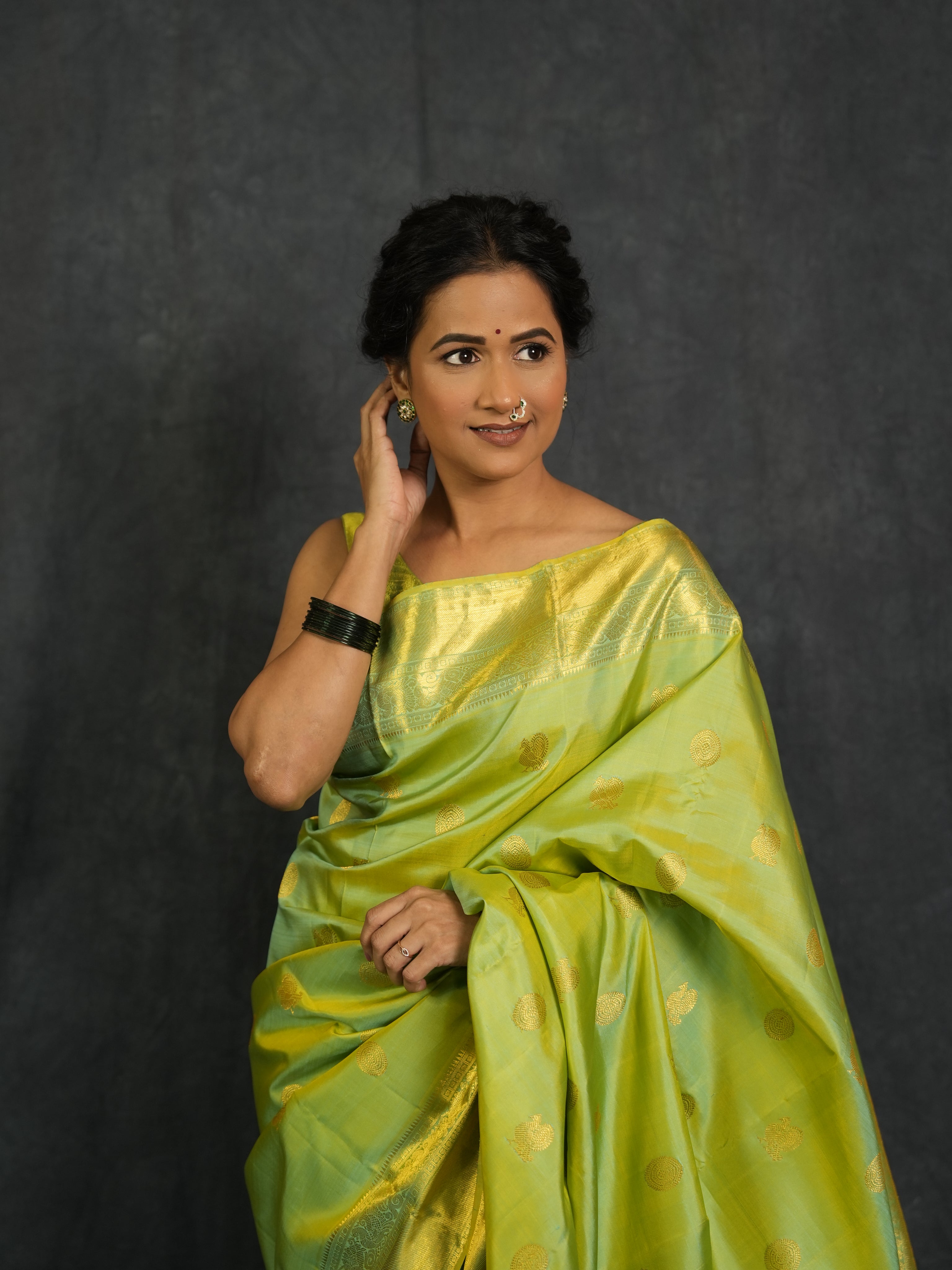 Pista Green Kanjivaram Silk Saree - SRPGKSS1006
