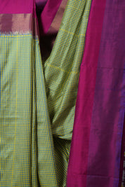 Yellow Blue Pochampalli Silk Ikat Saree - SRYBPSIS302