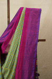 Yellow Blue Pochampalli Silk Ikat Saree - SRYBPSIS302