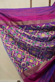 Yellow Blue Pochampalli Silk Ikat Saree - SRYBPSIS302