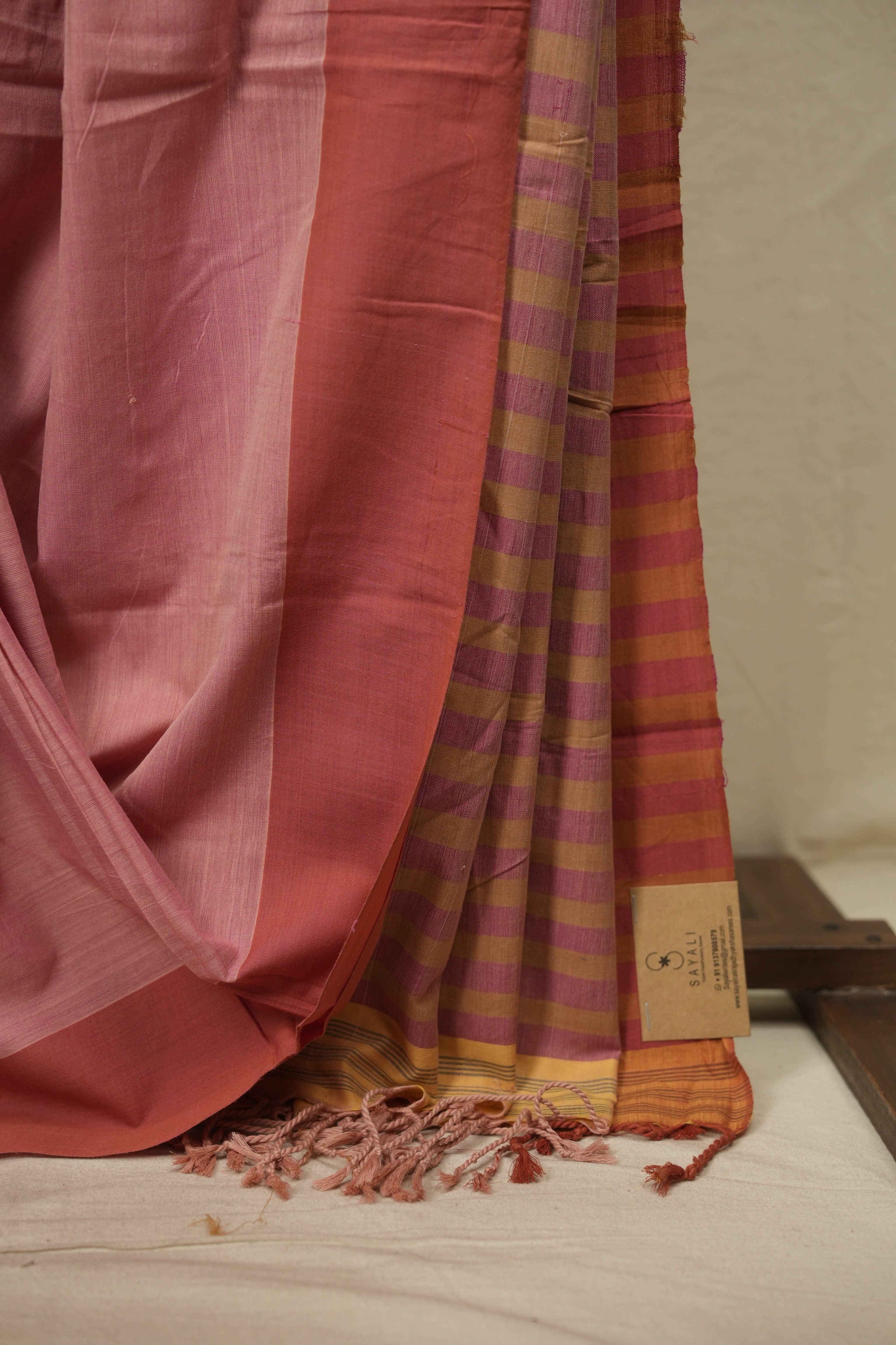 Pink Cotton IIkal Saree - SRPCIS1147