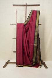 Red Raw Silk Saree - SRRRSS347