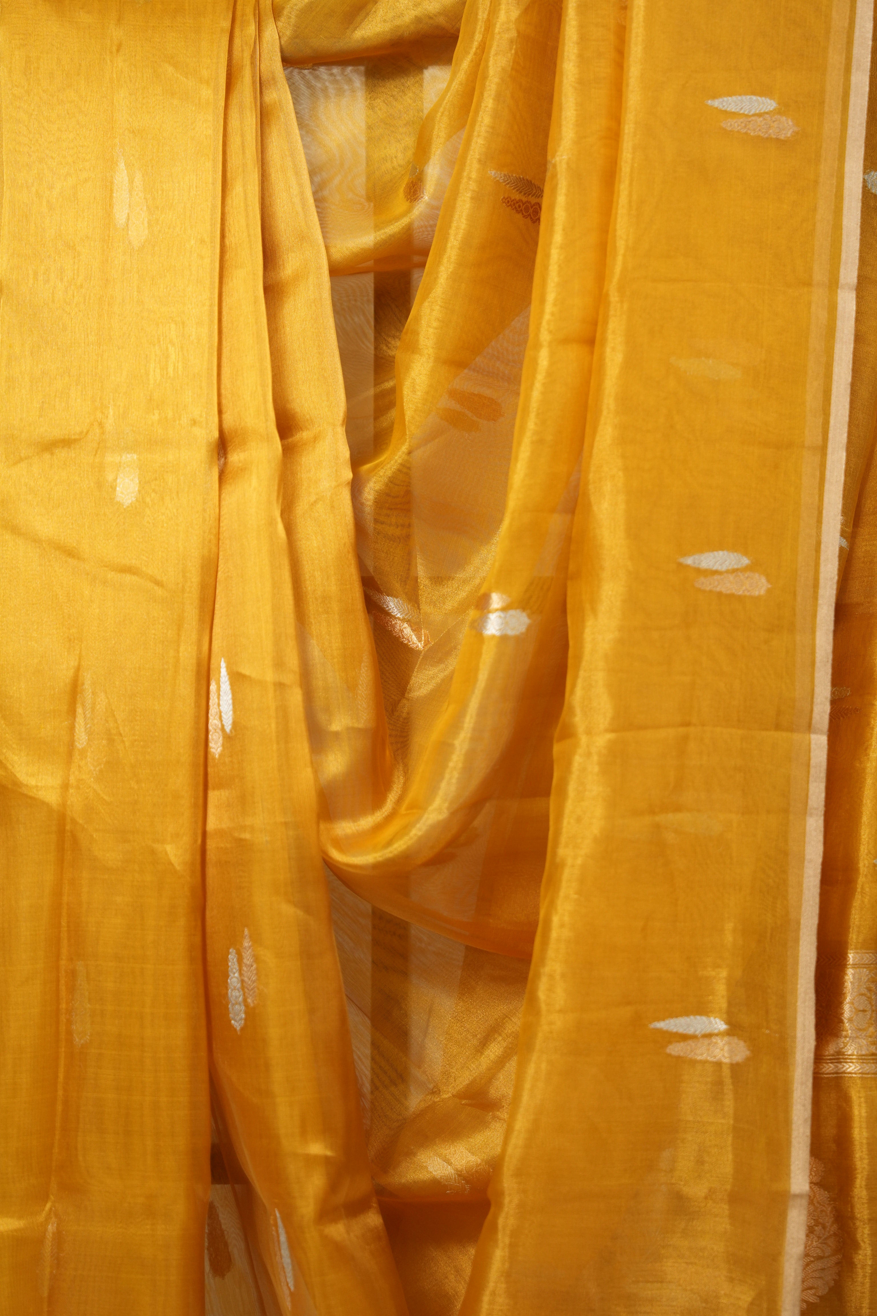 Gold Yellow Tissue Banarasi Silk Saree - SRGYTBSS005