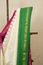Cream Pochampalli Silk Ikat Saree - SRCPSIS304