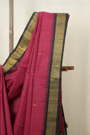 Red Raw Silk Saree - SRRRSS347