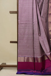 White Purple Pochampalli Silk Ikat Saree - SRWPPSIS300