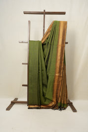 Mehendi Green Raw Silk Saree - SRMGRSS389