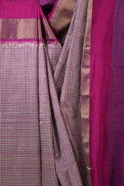 White Purple Pochampalli Silk Ikat Saree - SRWPPSIS300