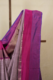 White Purple Pochampalli Silk Ikat Saree - SRWPPSIS300