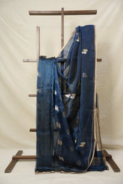 Peacock Blue Tissue Banarasi Silk Saree - SRPBTBSS003