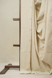 Ivory Cream Cotton Paithani Saree - SRICCPS695