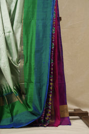 Mint Green Pochampalli Silk Ikat Saree - SRMGPSIS299