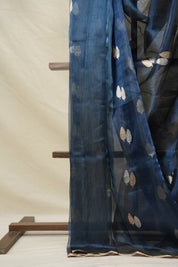 Peacock Blue Tissue Banarasi Silk Saree - SRPBTBSS003