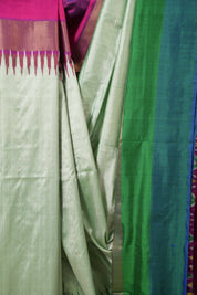 Mint Green Pochampalli Silk Ikat Saree - SRMGPSIS299